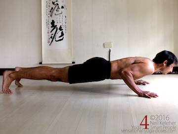 Prone Yoga Poses, Chaturanga dandasana with wrists under shoulders, Neil Keleher, Sensational Yoga Poses