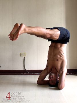 balancing in bound headstand with legs horizontal (90 degrees)