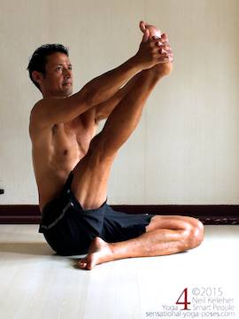 easy compass, heron pose variation. Neil Keleher, Sensational Yoga Poses.