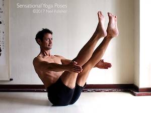 Boat Pose, Strengthening the hips one leg at a time. Neil Keleher, Sensational Yoga Poses.