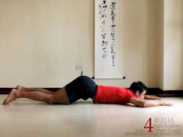 Prone Yoga Poses, puppy dog chest stretch 2, Neil Keleher, Sensational Yoga Poses