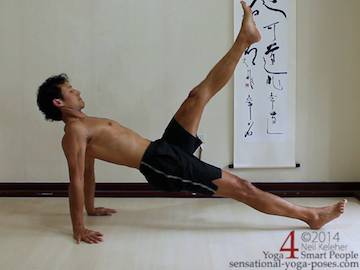 eka pada purvottanasana, one leg reverse plank, upward plank on one leg, neil keleher, sensational yoga poses