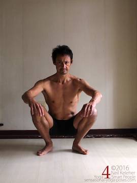 Learning to do deep squats (without weight), feet turned out, Neil Keleher, sensational yoga poses.