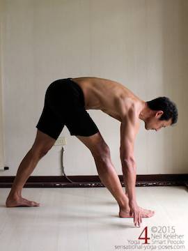 standing triangle hamstring stretch