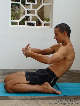 forward bending yoga poses, bent back hero