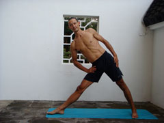 triangle yoga pose prep