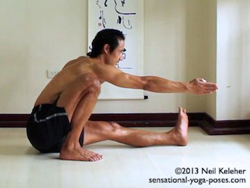 marichyasana a, reaching forward, seated ashtanga yoga poses