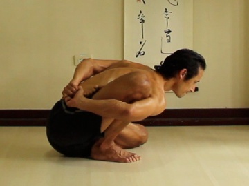 marichyasana b, side view, seated ashtanga yoga poses