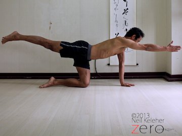 balancing cat pose, Neil Keleher, Sensational Yoga Poses.