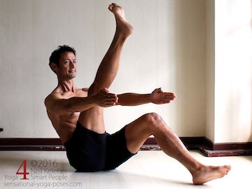 boat pose variation, one leg straight, Neil Keleher, Sensational Yoga Poses.