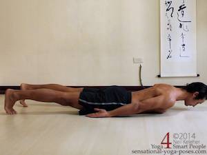 chaturanga dandasana prep position, yoga pose, yoga posture, strengthening yoga poses