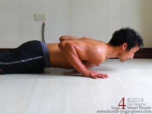 Yoga Push Ups, yoga poses, yoga arm strengthening, arm exercises, body awareness exercises, energizing yoga poses