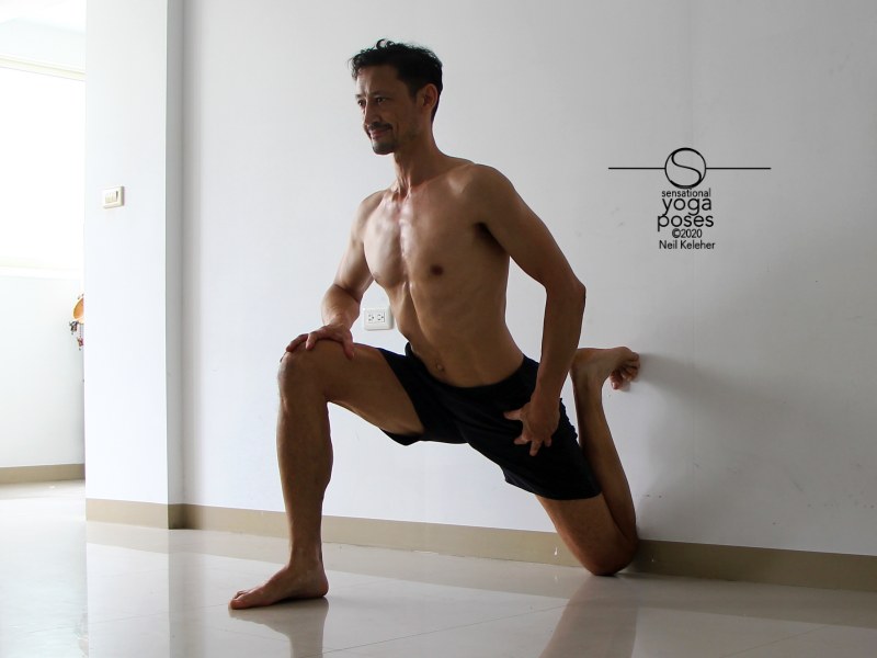 To make couch stretch a bit more intensive, try doing it with the foot flexed. Neil Keleher, Sensational Yoga Poses.