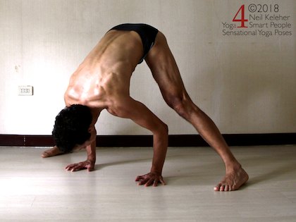 Wide Leg Standing Forward Bend. Model Neil Keleher, Sensational Yoga Poses.