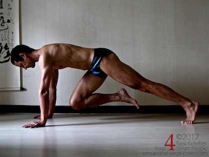 Using plank pose as a hip flexor strengthening exercise. Neil Keleher. Sensational Yoga Poses.
