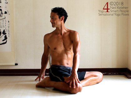 twisting yoga poses, easy bharadvajasana twist