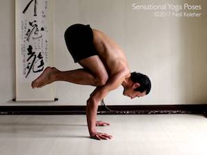 How to get your feet off of the ground for Crow pose, an arm balancing yoga pose.  Neil Keleher, Sensational Yoga Poses.