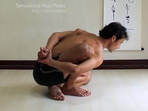 Preparation position for Marichyasana B. Neil Keleher, Sensational Yoga Poses.