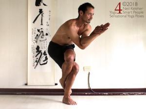 Eagle Yoga pose involves binding the arms and legs. Neil Keleher, Sensational Yoga Poses.