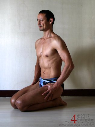 kneeling comfortably, Neil Keleher, Sensational Yoga Poses.