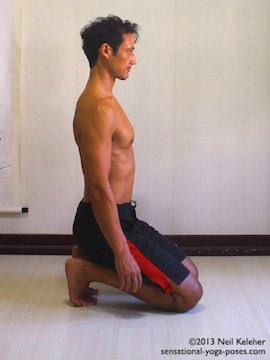 kneeling toe stretch, Neil Keleher, Sensational Yoga Poses.
