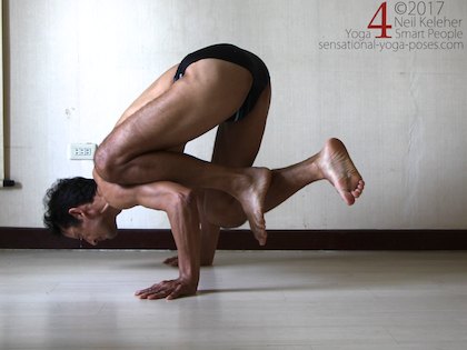 Premium Photo | Woman practicing yoga perform bakasana exercise crane pose