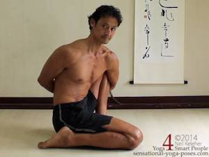 twisting yoga poses, modified marichyasana e with a twist