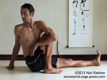 binding yoga poses,  marichyasana c.
