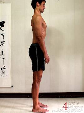 zero slouch, thoracic spine relatively straight. Neil Keleher, Sensational Yoga Poses.