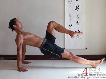 eka pada purvottanasana, one leg reverse plank, upward plank on one leg, neil keleher, sensational yoga poses
