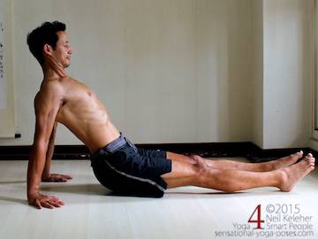 reverse plank, purvottanasana, hips slightly lifted, neil keleher, sensational yoga poses