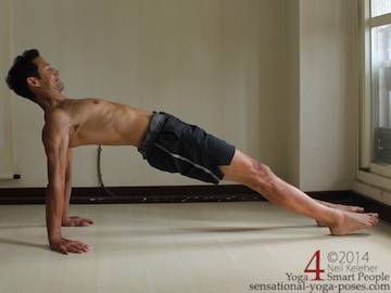 purvottanasana, reverse plank yoga pose, with neck bent forwards, ashtanga yoga poses, neil keleher, sensational yoga poses