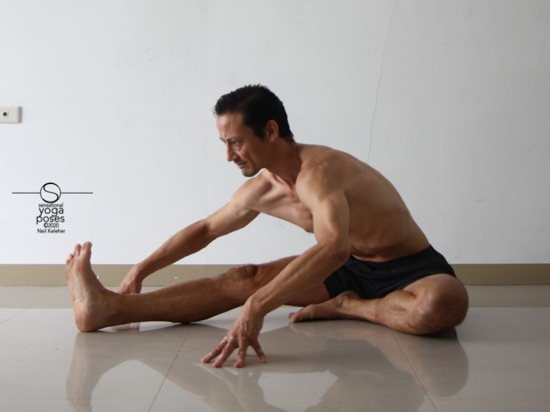janusirsasana A upright. Neil Keleher, Sensational Yoga Poses.