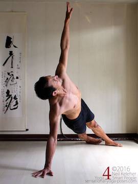 balancing in side plank yoga pose, neil keleher, sensational yoga poses