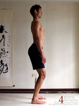 lumbar lordosis emphasized while standing, neil keleher, sensaitonal yoga poses.