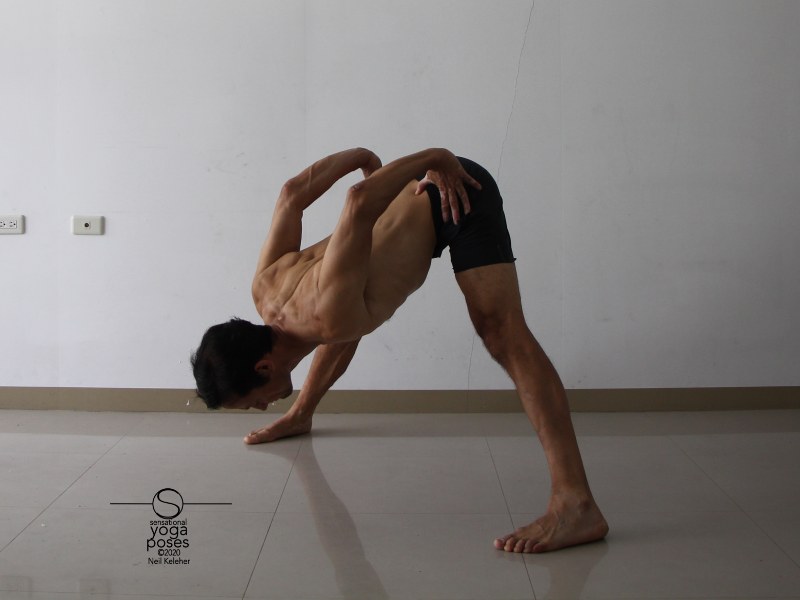 Wide Leg Standing Forward Bend B Position, Neil Keleher, Sensational yoga poses
