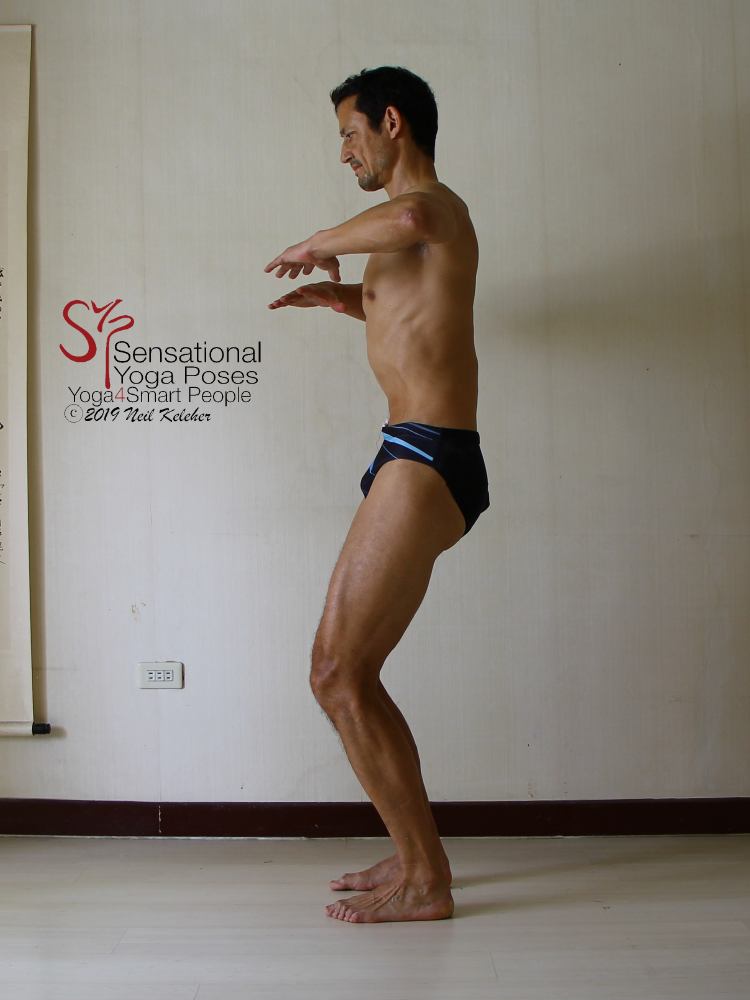 Hip adjustments, rearward pelvic tilt. Neil Keleher. Sensational Yoga Poses.