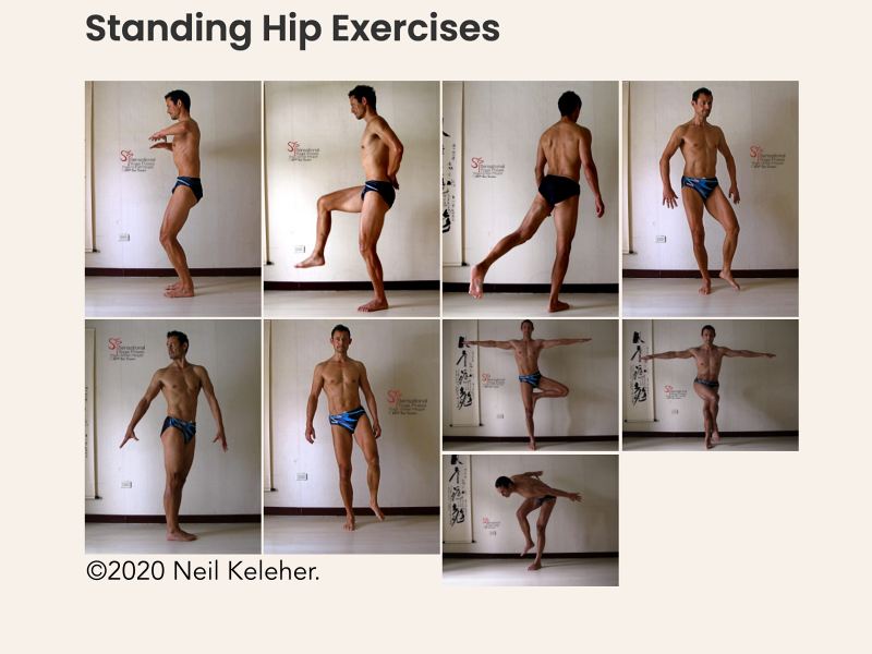 Hip stability exercise, tree pose. Neil Keleher, Sensational Yoga Poses.