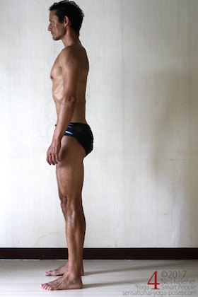 psoas stretch, lift back ribs. Neil Keleher. Sensational Yoga Poses.