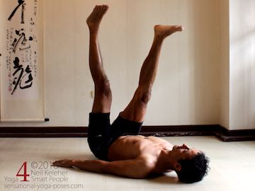 Supine Yoga poses, supine hip flex active, neil keleher, sensational yoga poses.