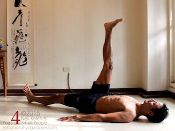Supine Yoga poses, supine hip flex and hip extension, neil keleher, sensational yoga poses.