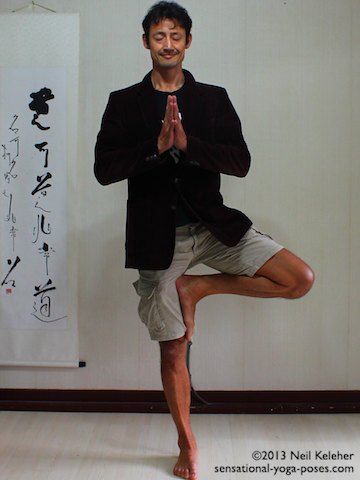 tree pose, relaxing, destressing (for stress). Neil Keleher, Sensational Yoga Poses.