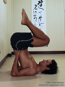 shoulderstand using wall