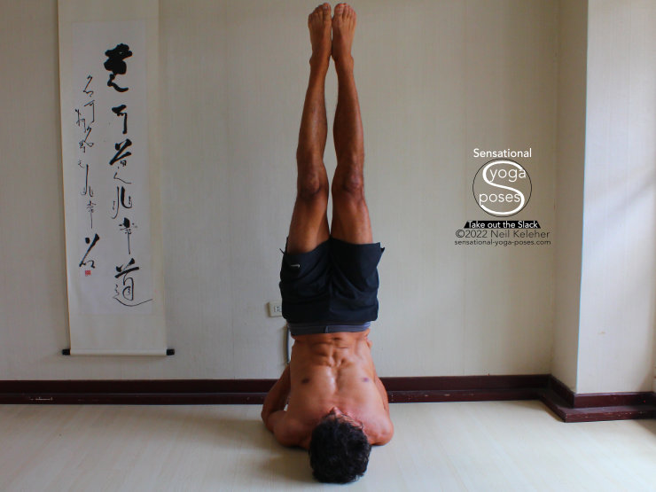 Legs Up The Wall Pose Variation Yoga (Half Shoulderstand Pose