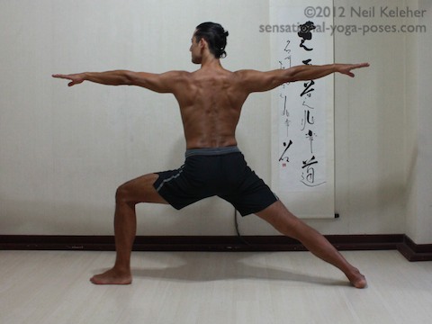 warrior 1 yoga pose, asthanga yoga pose right side