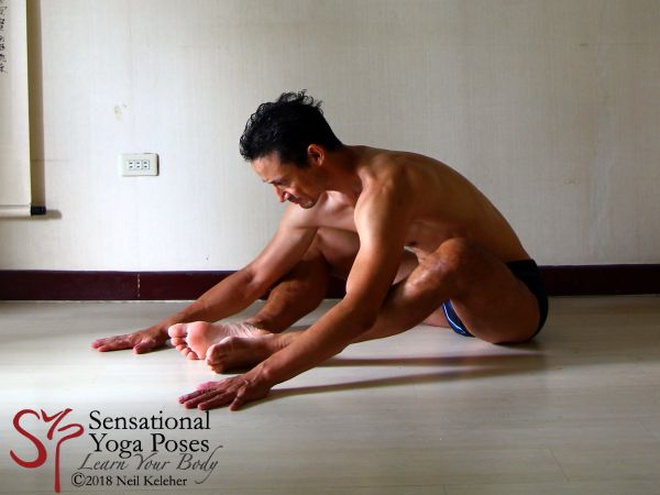 wide bound angle Neil Keleher, Sensational Yoga Poses.